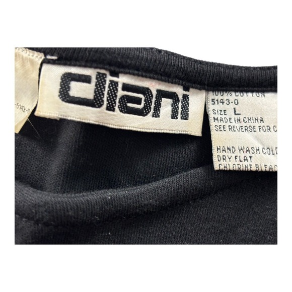 Diani T-Shirt Womens Size Large Black Sequin Spring Hot Summer Short Sleeve Vtg‎ - Picture 3 of 8